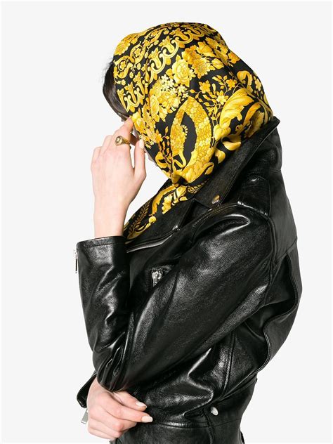 versace head scarf|farfetch versace scarf.